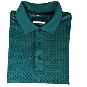 Jack Nicklaus Polo Shirt Teal with Floral Dots Short Sleeve